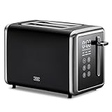 KHG - Toaster 2 Scheiben Edelstahl Touchpanel 850 W - Brötchenaufsatz, 7...