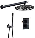Kitchen Faucet Duscharmatur Set Mattes schwarzes Badezimmer Wandmontaged...