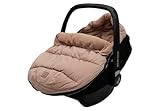 Jollein Fußsack Puffed - Biscuit - Für Babyschale Kinderautositz Gruppe...