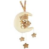 Fehn Spieluhr Baby Einschlafhilfe Teddy im Mond - Kuscheltier mit sanfter...