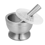 SVNR Mörser mit Stößel 250ml, Gebürsteter Edelstahl 18/8, 10cm...