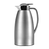 TRINKBASIS Isolierkanne gebürsteter Edelstahl 1 L mit Glaseinsatz 100%...