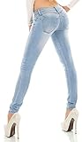 Trendstylez Damen Slim Fit Stretch Röhren Skinny Middle Waist Push Up...