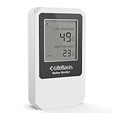 LifeBasis Radondetektor Luftqualitätsmonitor, Kabellos Radonmonitor mit...