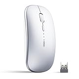 inphic Bluetooth Maus, Silent wiederaufladbare Maus kabellos 3-Modus...