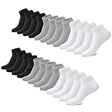 FALARY Sneaker Socken Herren 43-46 Damen Sneakersocken 12 Paar Kurze...