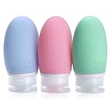 Opret 3 Stück Silikon Reiseflaschen Set, 60ml Auslaufsicher Nachfüllbare...