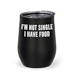 Thermobecher mit Gravur 'I'm Not Single I Have Food'