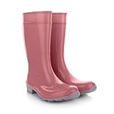 LEMIGO Damen Gummistiefel Wasserdicht Hohe Regenstiefel Gartenschuhe 967...