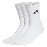 adidas Unisex Cushioned Crew Socken, 3 Paar White/Black 37-39