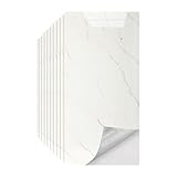 Fliesenaufkleber Marmor Weiß - 60 x 30 cm - Selbstklebende Fliesen 10...