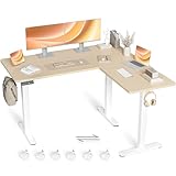 Claiks Eckschreibtisch Höhenverstellbar 160x140cm mit Dual-Motor, L Form...
