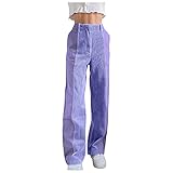 Weite Hose aus geripptem Samt für Damen – Hose aus Velours, warm, für...