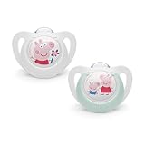 NUK Peppa Pig Star Silikon-Schnuller, kiefergerecht, 0-6 Monate, BPA-frei,...