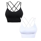 HANERDUN Damen Sport BH Yoga Bra mit Gepolstert Nahtlose Ohne Bügel und...