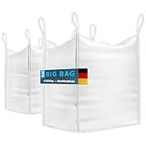 BIBODU Big Bag Säcke (2 EINHEITEN) 1000kg | Big Pack 90x90x90 cm | Big...