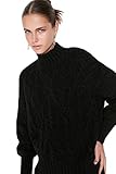 TRENDYOL Damen Rollkragenpullover, Einfarbig Sweatshirt, Schwarz, S EU