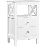 Yaheetech Nachttisch Nachtschrank mit 2 Schubladen Moderne Nachtkommode...