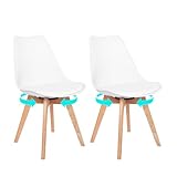 EGGREE 2er Set Esszimmerstuhl Drehbar, Stuhlbeine aus Holz, Gepolstert...