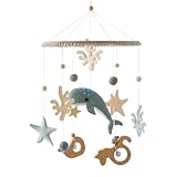 Meer Welt Mobile Baby Windspiele, 3D Delphine Mobile Baby Holz mit...