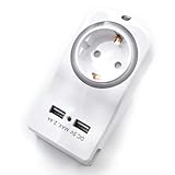 Doppelstecker für Steckdose mit USB,Mehrfachsteckdose mit 1 Schuko 16A und...