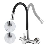 LakeBayMZC Wasserhahn Küche Wandmontage,Edelstahl Wandarmatur Küche mit 2...
