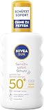 NIVEA SUN Sensitiv Sofort Schutz Sonnenspray LSF 50+, Sonnenmilch mit LSF...