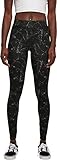 Urban Classics Damen Ladies Soft AOP Leggings Yoga Pants, blackmarble, L