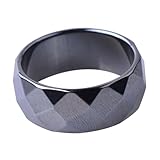 Healvian Meteoriten Herrenring Breites Facettendesign Modischer Schmuck...