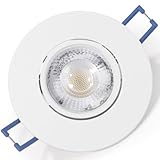 Rolux Flache LED-Einbauleuchte Mila 230V 4,5W Weiß 5 Stück Warmweiß...