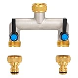 OPERMAXER 2-Wege Wasserhahn Wasserverteiler, Verlängerter Griff, 3/4 Zoll...