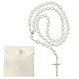 Hpbaggy Kommunion Rosenkranz Halskette Perlen Mit Samt Geschenkbeutel...