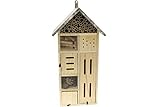Eifa 50 cm Insektenhotel Turm XXL Natur/Metall-Dach Nistkasten Insektenhaus...