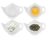 SCSpecial Teebeutelhalter in Teekannenform, Schale für Saucen, Dessert, 4...