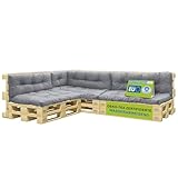 Pillows24 Palettenkissen 8-teiliges Set | Palettenauflage Polster für...