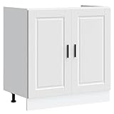 vidaXL Spülenunterschrank Porto Weiß 80x46x81,5 cm Holzwerkstoff,...