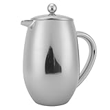 French-Press-Kaffeekanne aus Edelstahl, Doppellagige Isolierung, Einfache...