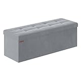 SONGMICS Sitzhocker mit Stauraum, klappbare Sitzbank, 38 x 110 x 38 cm...