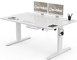 Devoko Höhenverstellbar Schreibtisch 140x80cm mit USB-A Ladeanschluss,...