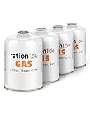 4X Gaskartusche á 450 g, Gaskartuschen Set von ration1, EN 417...