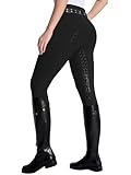 DMVOD Damen Reitleggings mit aktiver Silikon-Grip Vollbesatz - Reithosen...