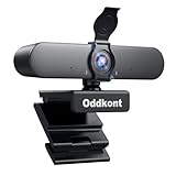 oddkont Full HD 1080P Webcam mit Mikrofon & Objektivabdeckung, USB Webcam...