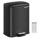 SONGMICS Mülleimer Küche, 20 Liter Abfalleimer mit Pedal, Tretmülleimer,...