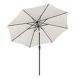 SONGMICS Sonnenschirm 270 cm, UPF 50+, Strandschirm, beidseitig um 30°...
