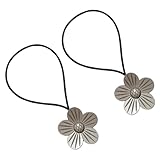 JEWEDECO 2 Stück Magnetische Vorhang Raffhalter Silberne Metall Blumen...