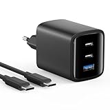 70W USB C Ladegerät, 3-Port Schnellladegerät mit 2M Typ C Ladekabel...