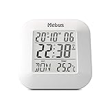 Mebus digitaler Funk-Wecker mit Thermometer, Datumsanzeige und Beleuchtung,...