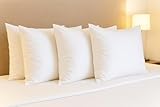 4er Set Kissenbezüge Weiß Hotelverschluss – 100% Baumwolle Linon –...
