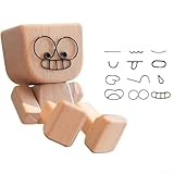 Hosrivae Handgefertigter Wackelkopf aus Holz mit magnetischen...