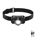 SuperFire LED Stirnlampe USB Wiederaufladbar, Superhell Kopflampe...